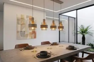 Lage Prijs Sfeervolle hanglamp MARRONE 4-lichts | Zand / Amber