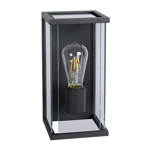Buitenlamp antraciet/glas met bewegingssensor IP54 Weekendaanbieding