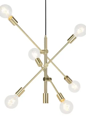 Nu Kopen Qazqa hanglamp sydney goudkleurig e27