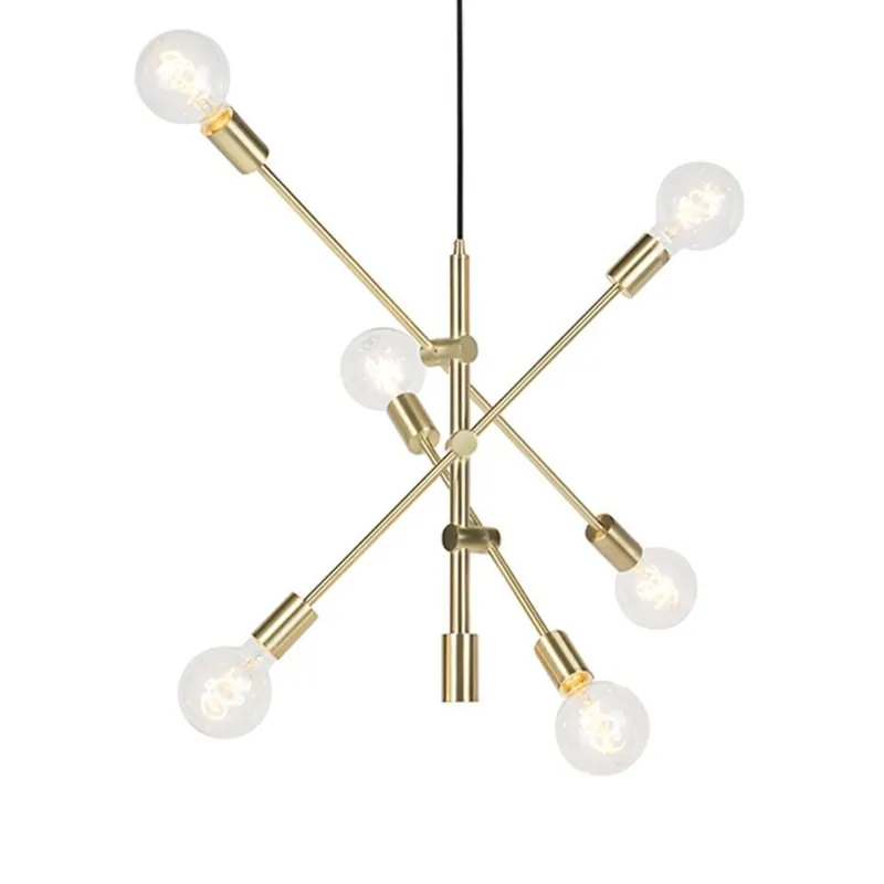 Nu Kopen Qazqa hanglamp sydney goudkleurig e27