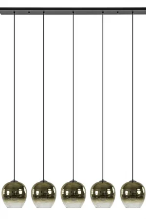 5-Lichts eettafelhanglamp gold gradient glas Veilige Betaling