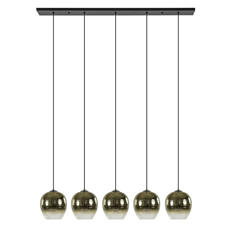 5-Lichts eettafelhanglamp gold gradient glas Veilige Betaling