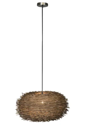 Lage Kosten Qazqa hanglamp hatch hl bruin e27