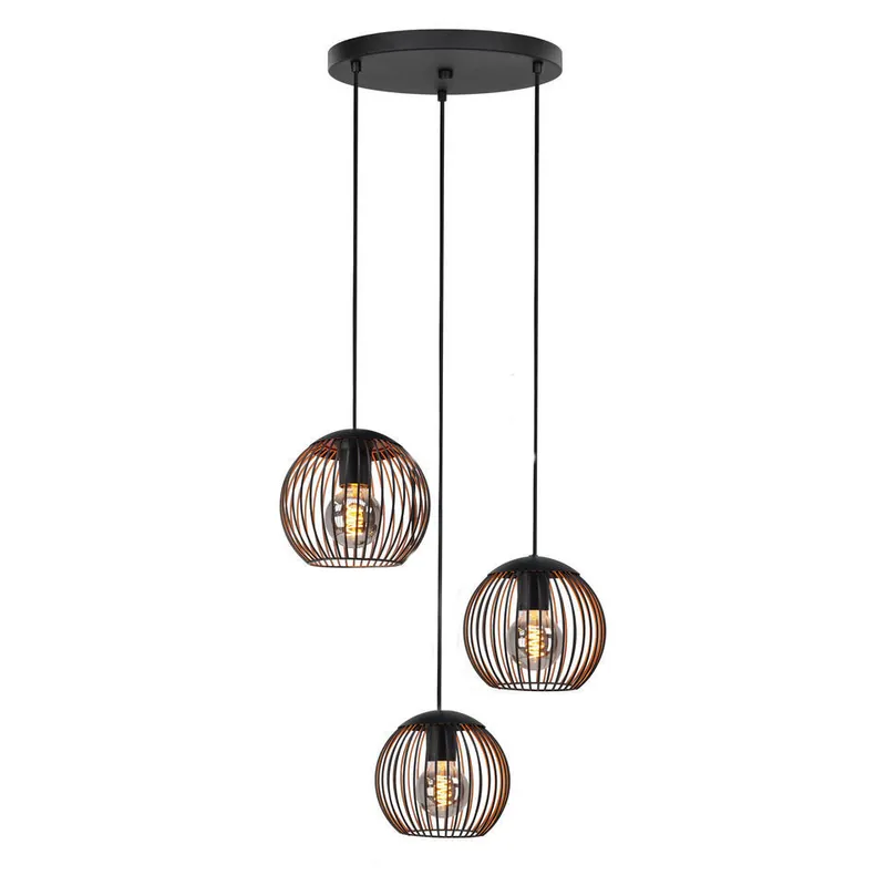 Lage Kosten EGLO Almanzora Hanglamp - E27 - Ø 46.5 cm - Staal - Zwart/Koper