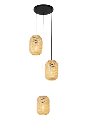 Qazqa hanglamp yvonne beige e27 Seizoensaanbieding