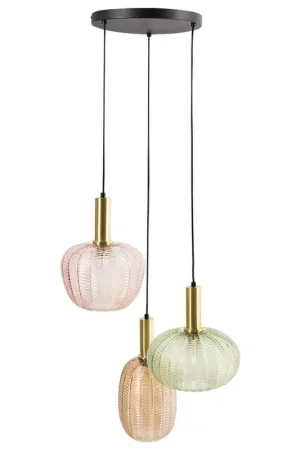 Beperkte Voorraad NJORO - Hanglamp met 3 lichten - Meerkleurig - Glas