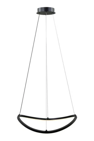 Betrouwbaar Hanglamp Joa LED - mat zwart metaal - 110xØ52 cm