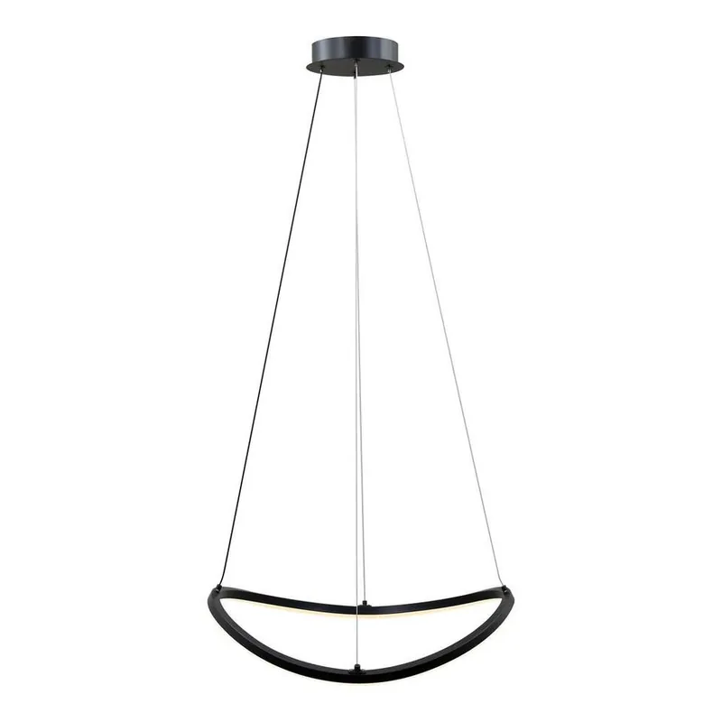 Betrouwbaar Hanglamp Joa LED - mat zwart metaal - 110xØ52 cm