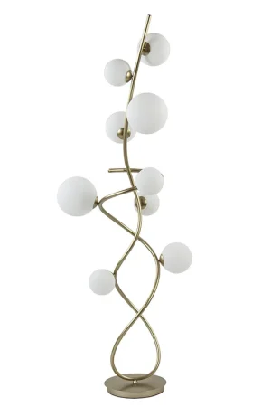 Art Deco vloerlamp goud met witte glazen bollen Exclusieve Aanbieding
