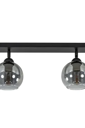 2-Lichts plafondlamp smoke glas met zwart Veilige Betaling