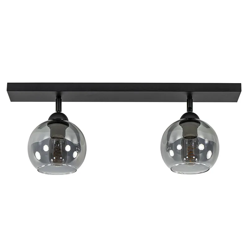 2-Lichts plafondlamp smoke glas met zwart Veilige Betaling