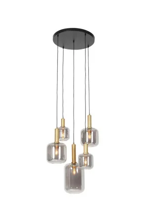 Qazqa hanglamp zuzanna grijs e27 Direct Beschikbaar