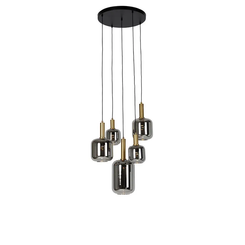 Nu Kopen Qazqa hanglamp zuzanna grijs e27
