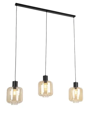 Qazqa hanglamp qara beige e27 Bestel Nu