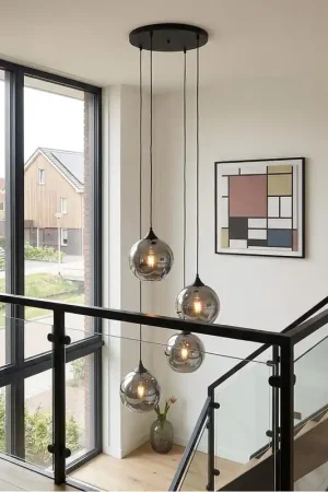 Qazqa hanglamp wallace grijs e27 Tijdelijk Beschikbaar