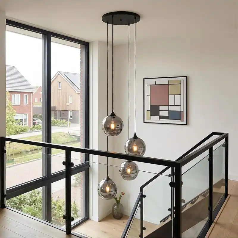 Qazqa hanglamp wallace grijs e27 Tijdelijk Beschikbaar