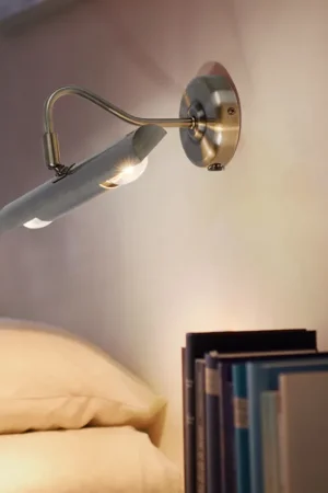 Lage Kosten Wandlamp, metaal, messing, verstelbaar, L 36 cm