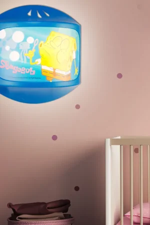 Wandlamp, blauw, Spongebob motief, H 23,5 cm Lage Prijs