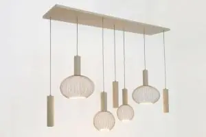 Hete Deal Hanglamp FILO 130 x 30 cm 7-lichts zand / quartz | Compleet