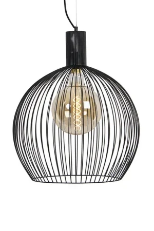 Qazqa hanglamp wire zwart e27 Direct Beschikbaar