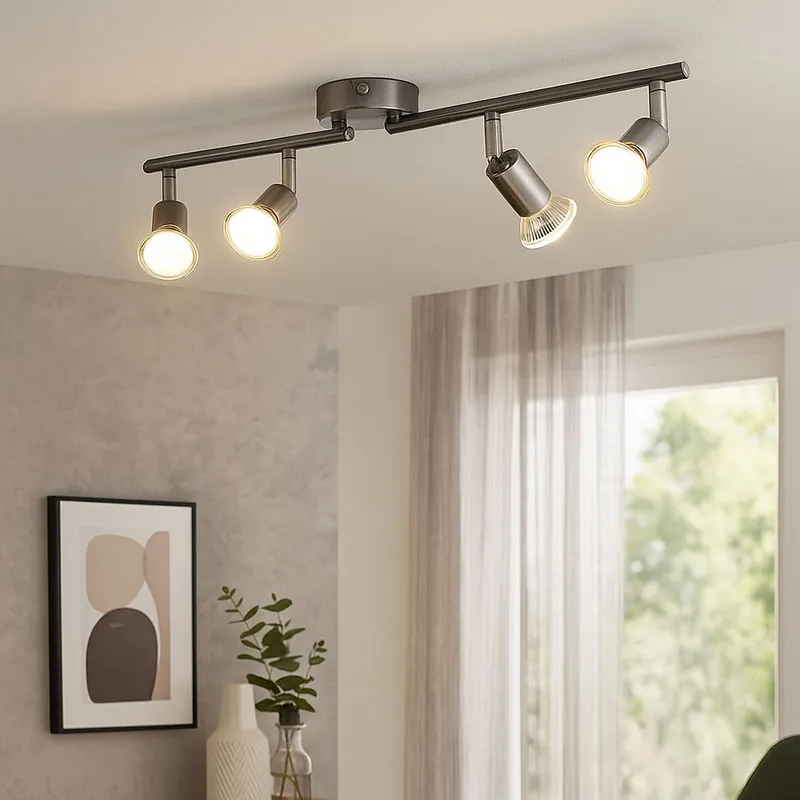 LED plafondspot zilver, beweegbare spots, L 60 cm Shop Nu