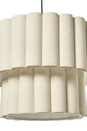 Speciale Aanbieding BELESSA - Hanglamp - Lichtbeige - Linnen