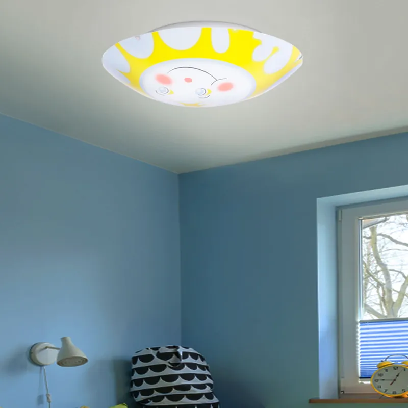 Gereduceerde Prijs Plafondlamp kinderkamer, wit-geel, zonnedesign, SUNNY