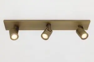 Stijlvolle strakke 3-lichts opbouwspot SCOOP balk | Brons Snelle Levering