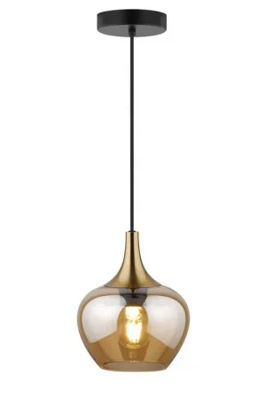 Aanbieding Hanglamp Lola - amber metaal/glas - 150xØ19 cm