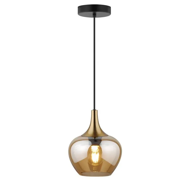 Aanbieding Hanglamp Lola - amber metaal/glas - 150xØ19 cm