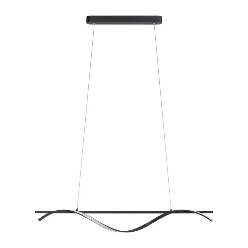 Actieprijs Hanglamp Joa LED - mat zwart metaal - 120x100x12 cm