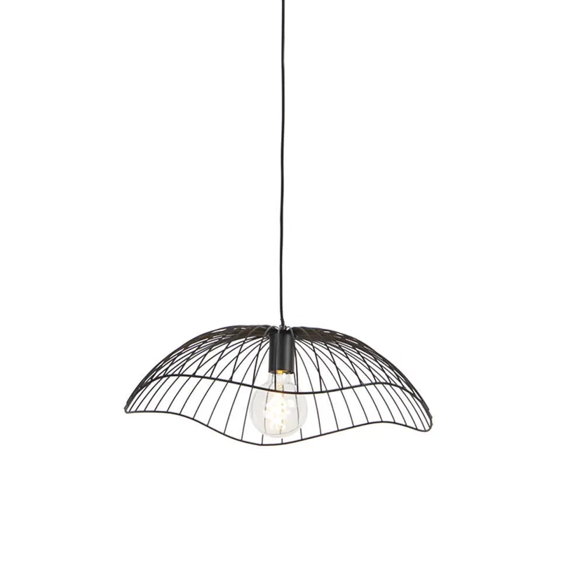 Qazqa hanglamp pua zwart e27 Merkproduct
