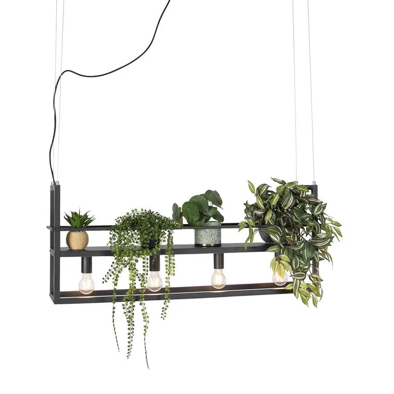 Tijdelijk Beschikbaar Qazqa hanglamp cage rack zwart e27