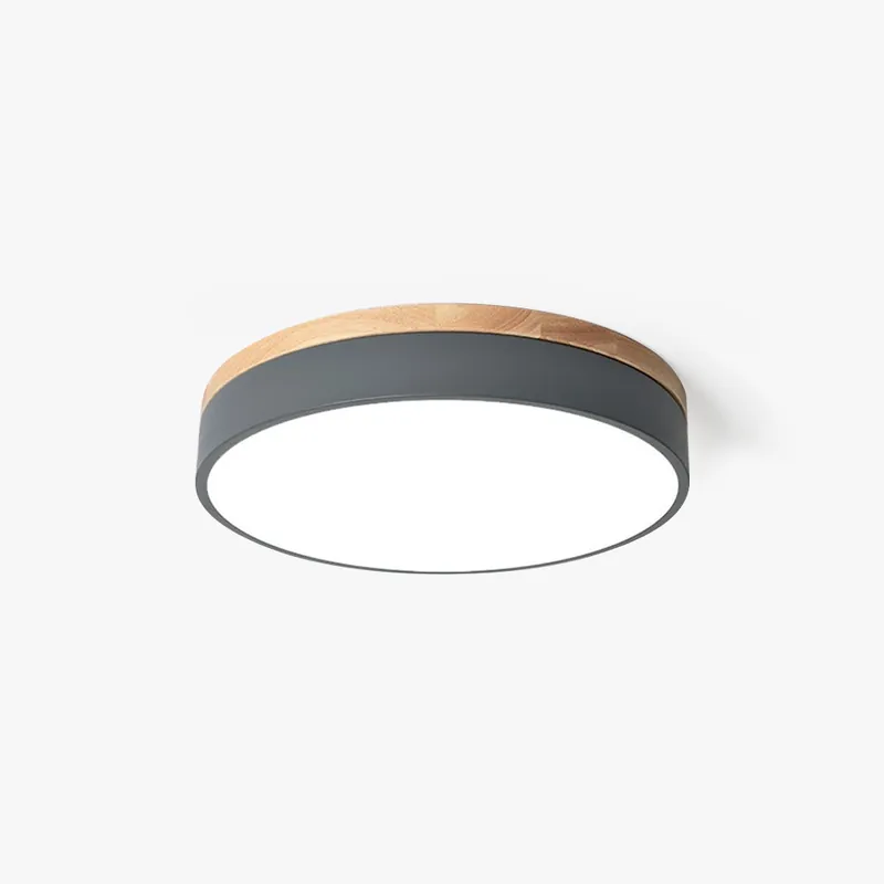 Lumière Moderne Plafondlamp - Wit Grijs Metaal en Hout voor Slaapkamer en Woonkamer Uitverkoop