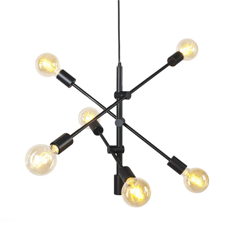 Qazqa hanglamp sydney zwart e27 Korting
