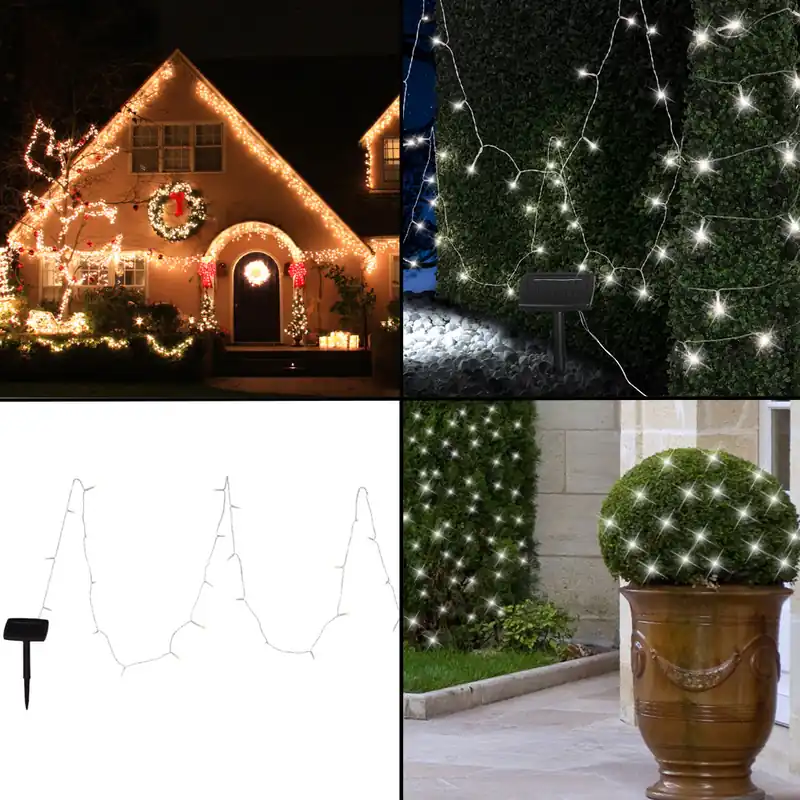 Feeënlampen op zonne-energie, 50x LED, zwart, L 1000 cm Actieprijs