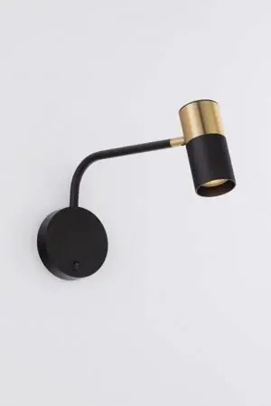 Direct Verzonden Minimalistische koker wandlamp CIMA | Goud / Zwart