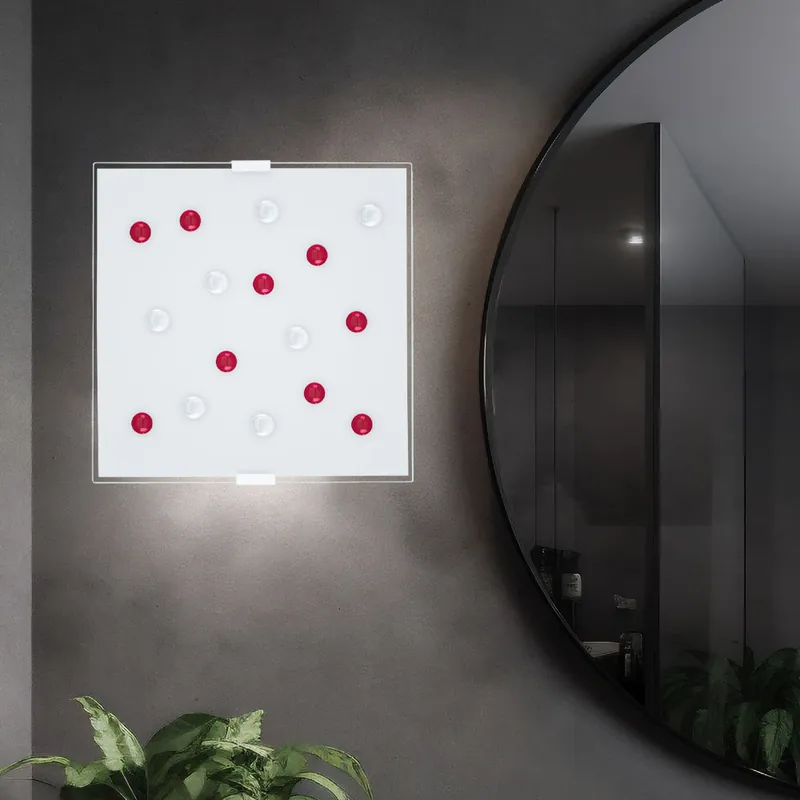 Meest Verkocht Wand-/plafondlamp, gesatineerd glas, decoratieve glazen stenen L 29 cm