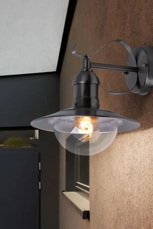 Speciale Aanbieding Wandlamp, lantaarn, roestvrij staal, helder, H 27 cm