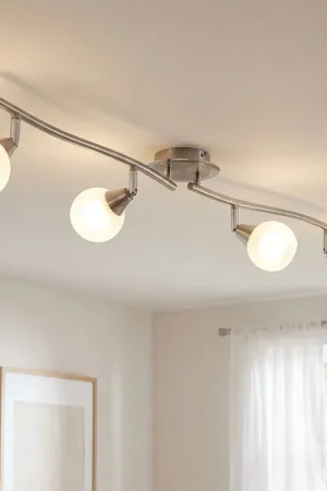 Populair Plafondlamp, chroom, beweegbare spots, L 90 cm