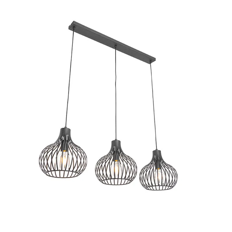 Nieuw Qazqa hanglamp saffira zwart e27
