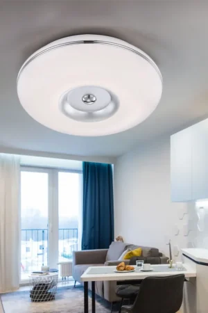Rechtstreeks Van De Fabrikant LED plafondlamp, rond, aluminium, mat nikkel, wit