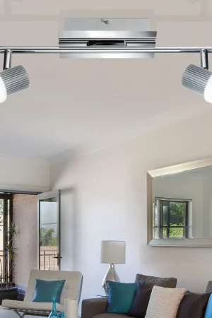 LED wand-/plafondspot, mat nikkel, chromen ring RIVIERA Rechtstreeks Van De Fabrikant