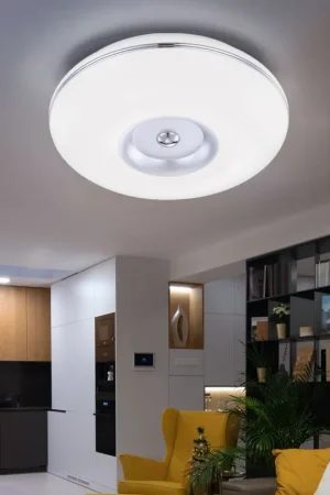 LED plafondlamp, aluminium, mat nikkel, gesatineerd, D 34 cm Veilige Betaling
