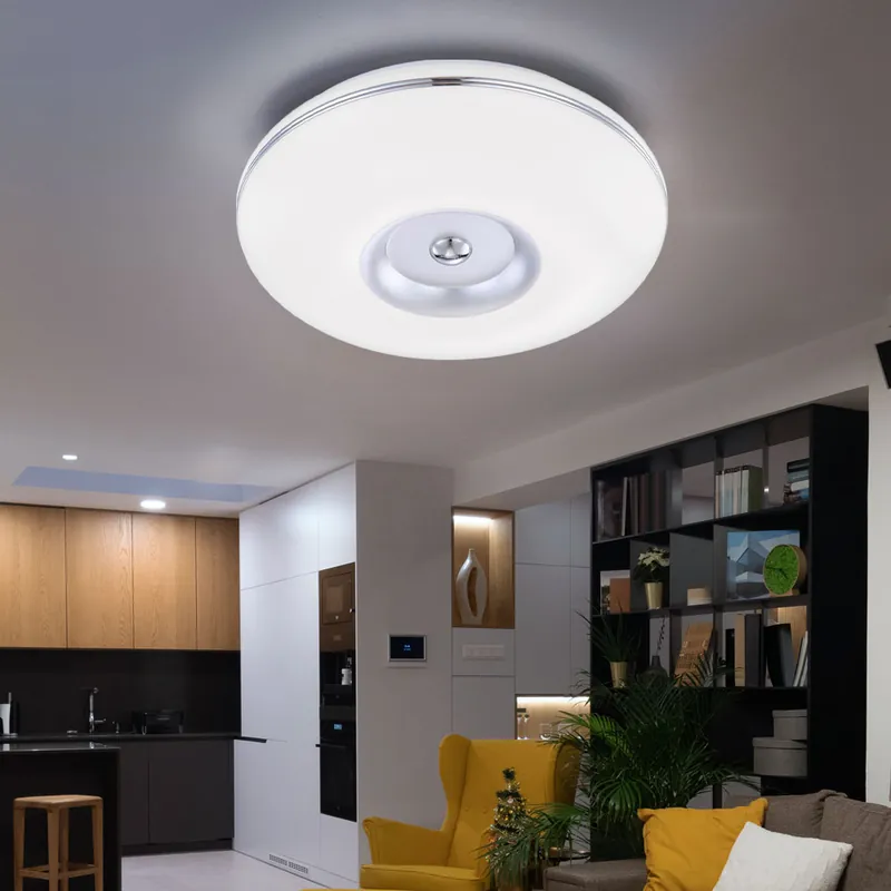 LED plafondlamp, aluminium, mat nikkel, gesatineerd, D 34 cm Veilige Betaling