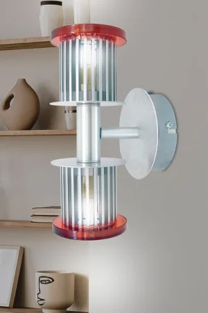 Wandlamp, Up & Down, 2 vlammen, zilver glas, H 22cm Dagaanbieding