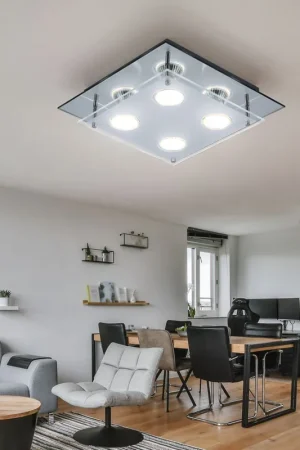 LED-glaslamp, chroom, spiegelrand, glas, lengte 27 cm Nu Kopen