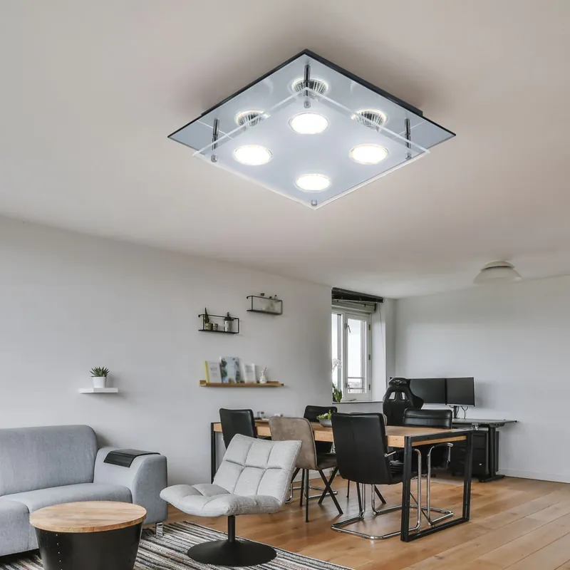 LED-glaslamp, chroom, spiegelrand, glas, lengte 27 cm Nu Kopen