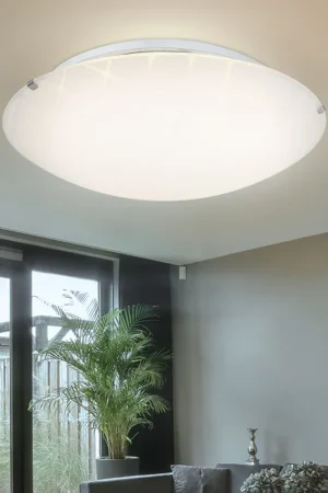 Gecertificeerd LED plafondlamp in chroom, diameter 30 cm, TURTLE