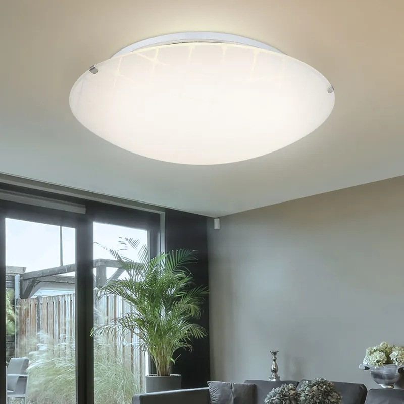 Gecertificeerd LED plafondlamp in chroom, diameter 30 cm, TURTLE